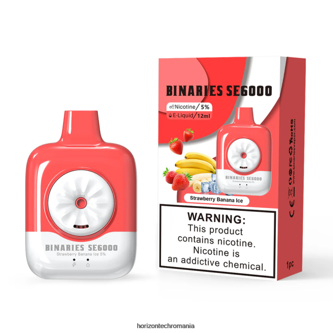 HorizonTech Binaries Cabin de unică folosință 12ml gheață de banane cu căpșuni VHRZ134 - Horizon Tech Vape