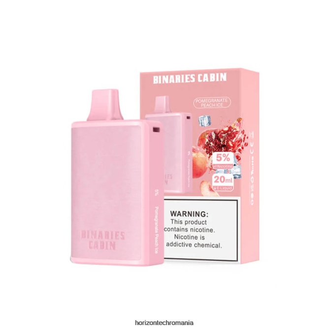 HorizonTech Binaries Cabin 20 ml de unică folosință gheață de rodie cu piersici VHRZ85 - Horizon Tech Company
