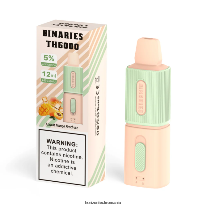 HorizonTech Binaries Cabin th6000 de unică folosință 12 ml caise mango piersici gheata VHRZ104 - Horizon Tech Vape