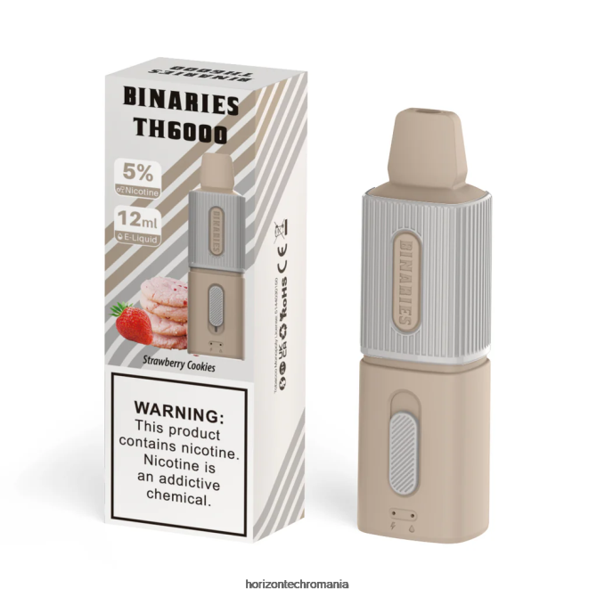 HorizonTech Binaries Cabin th6000 de unică folosință 12 ml fursecuri cu capsuni VHRZ116 - HorizonTech Romania