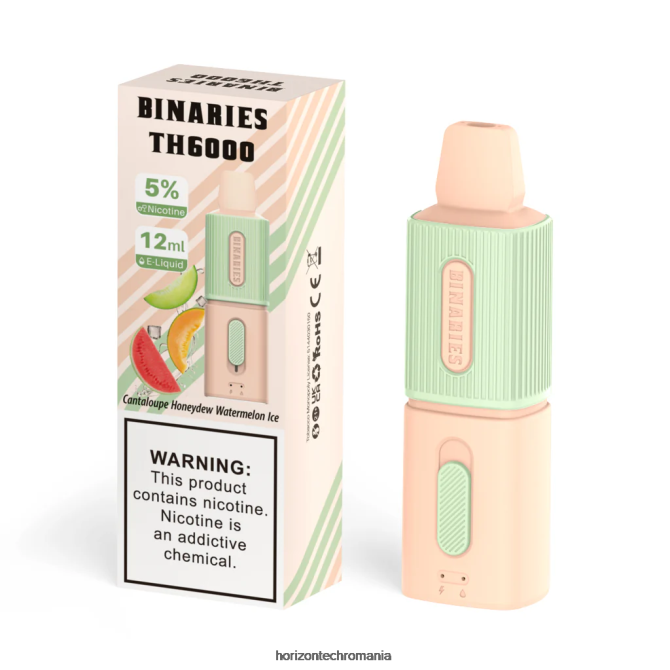 HorizonTech Binaries Cabin th6000 de unică folosință 12 ml gheață de pepene galben de pepene galben VHRZ107 - HorizonTech Bucharest
