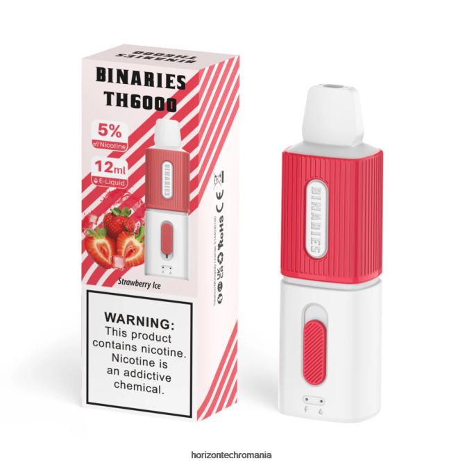 HorizonTech Binaries Cabin th6000 de unică folosință 12 ml gheata de capsuni VHRZ4 - Horizon Tech Vape
