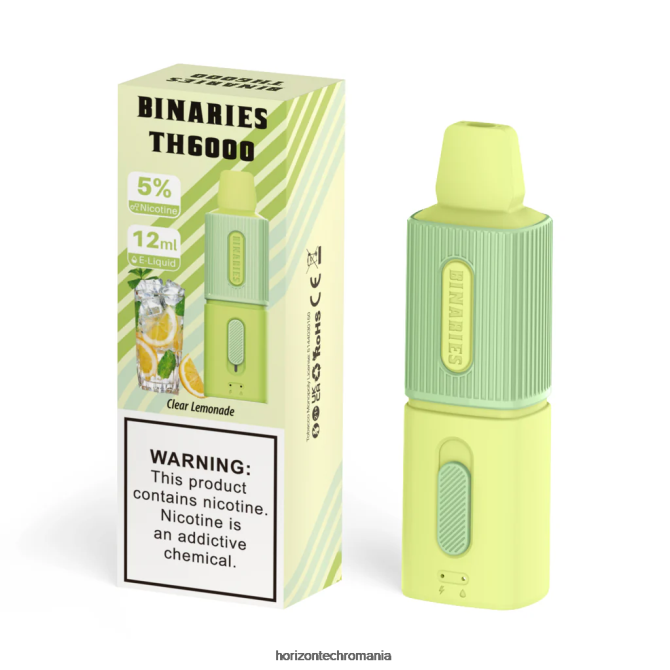 HorizonTech Binaries Cabin th6000 de unică folosință 12 ml limonada limpede VHRZ114 - Horizon Tech Vape